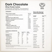 Whey Protein Isolate 26g | 1kg | 4B CFU Probiotics | Dark Chocolate
