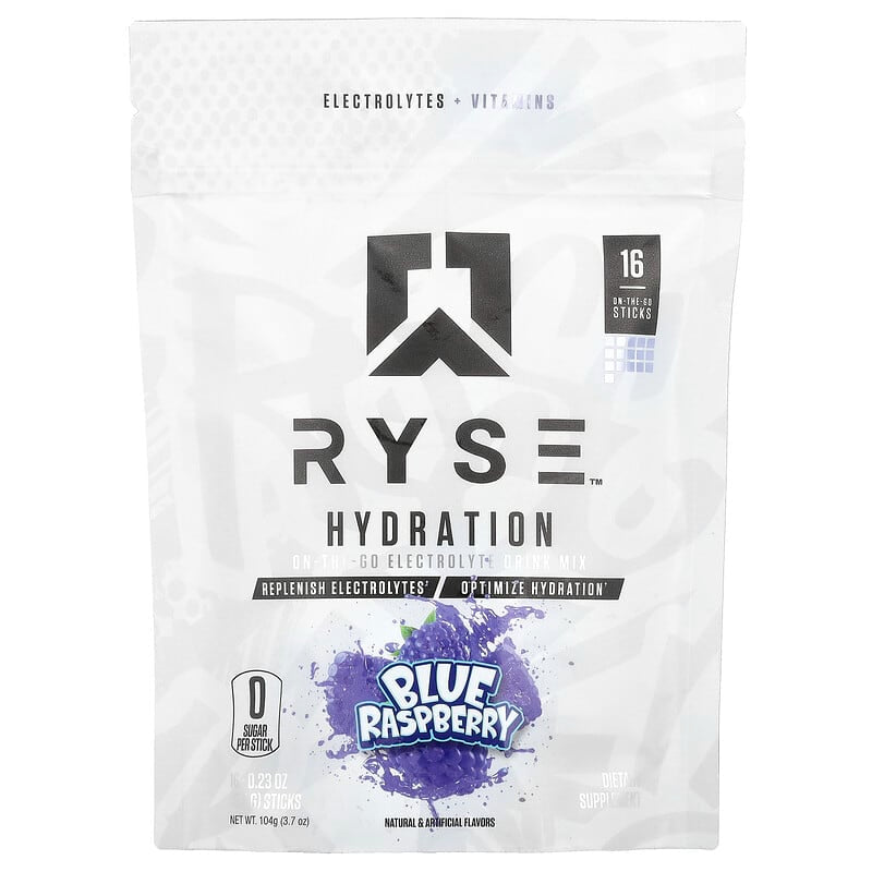 RYSE Hydration | On-The-Go Electrolyte Drink Mix |16 Sticks, 0.23 oz Each
