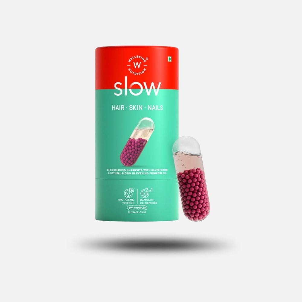 Wellbeing Nutrition Slow Hair, Skin & Nails with Biotin + Glutathione