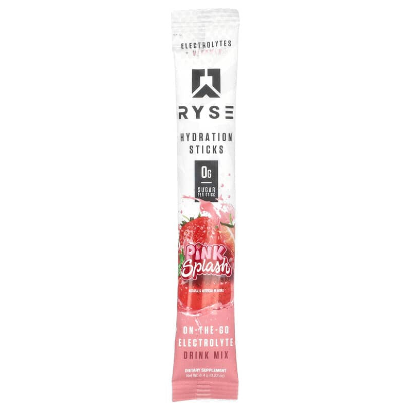 RYSE Hydration | On-The-Go Electrolyte Drink Mix |16 Sticks, 0.23 oz Each