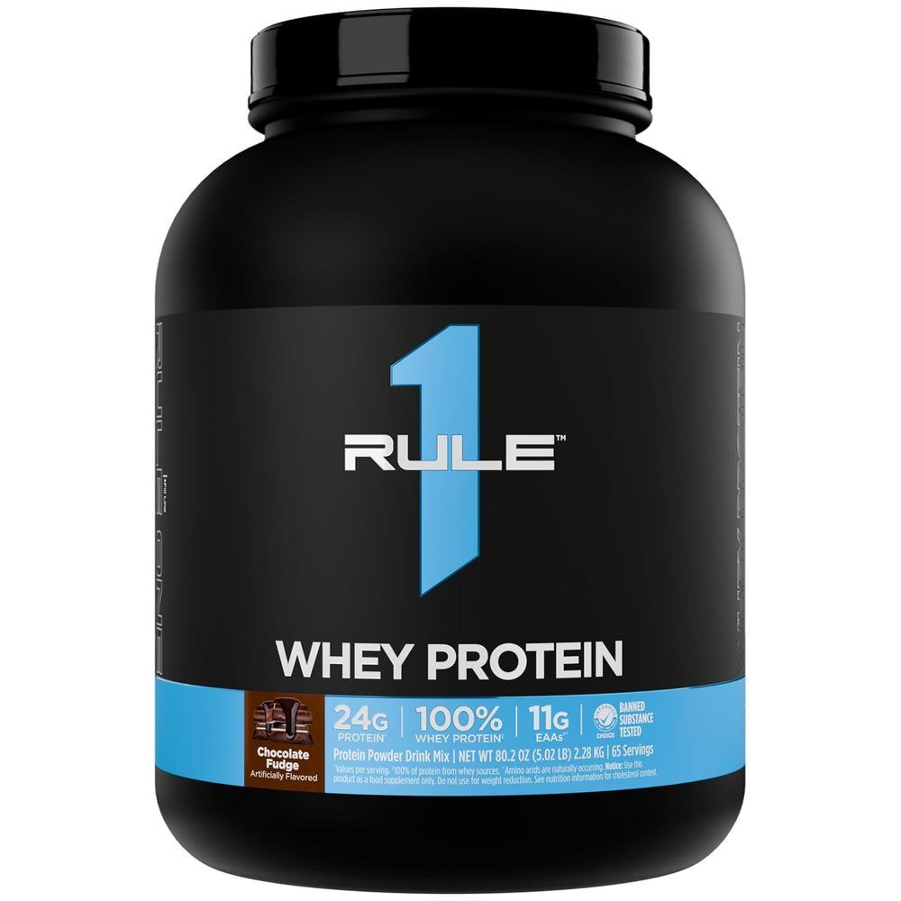 Rule 1 Proteins Whey Protein – 24g Fast-Acting Protein from All-Whey Sources with Naturally Occurring EAAs & BCA (5 Pounds)