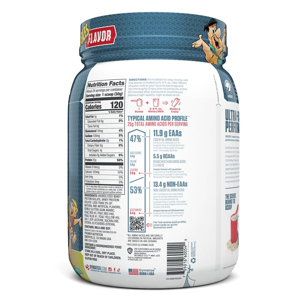 Dymatize x Fruity Pebbles ISO100 Whey Protein Powder Isolate (24 Servings)