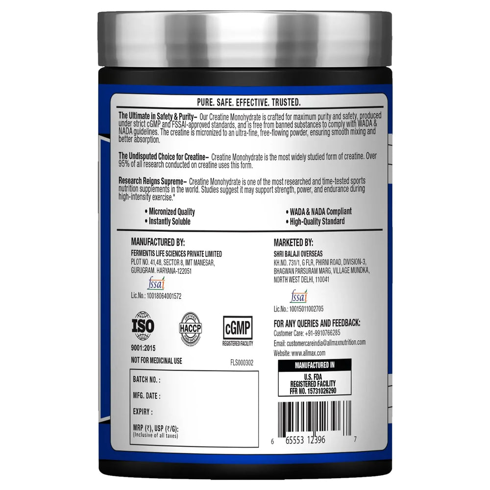 ALLMAX™ Creatine Monohydrate Powder | 3.0 g Creatine Monohydrate Per Serving
