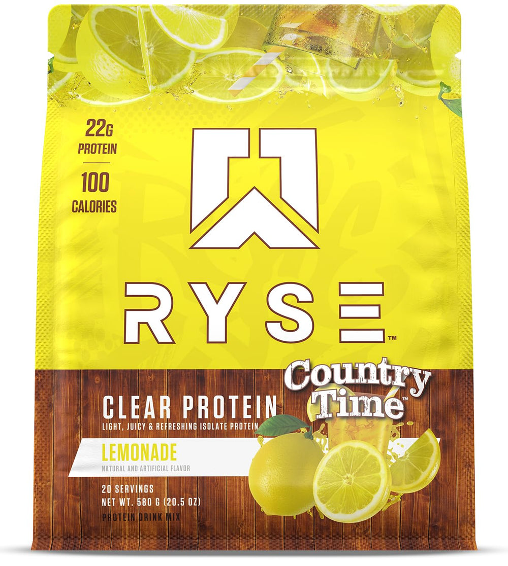 Ryse Clear Whey Isolate Protein Powder - 100 Calories, Zero Sugar, Zero Artificial Colors - 20 Servings Bag