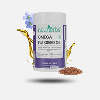Neuherbs Flaxseed Oil 1000 mg Omega 3-6-9, 60 Capsules