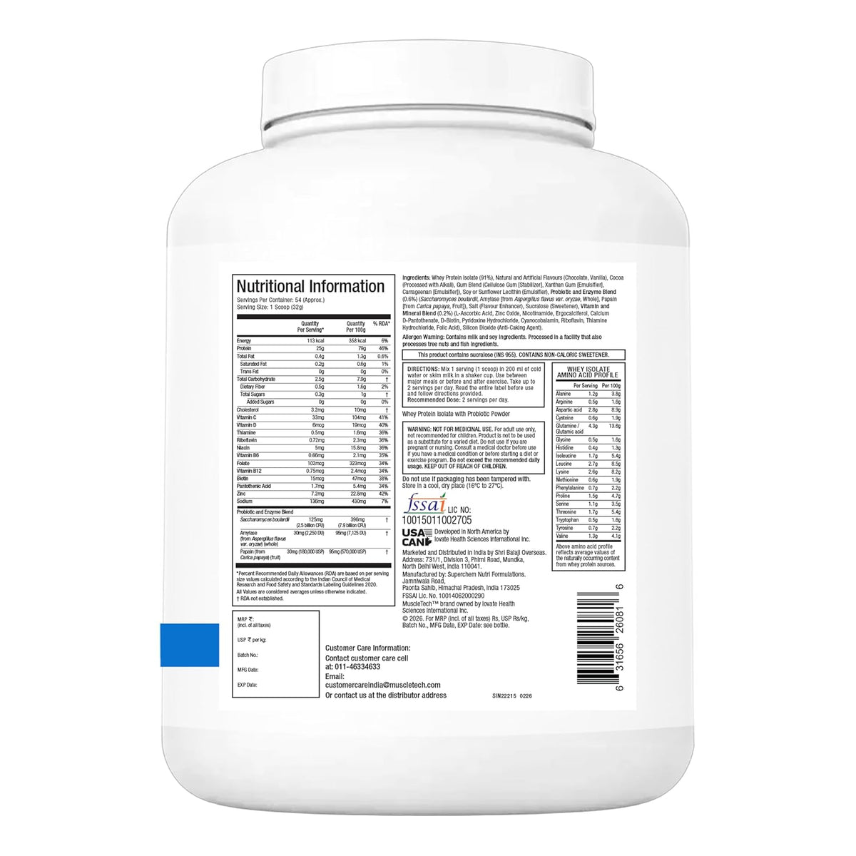 MuscleTech Platinum Whey Isolate, 1.72 kg