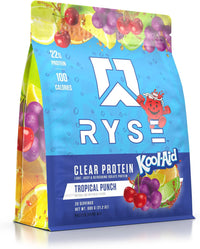 Ryse Clear Whey Isolate Protein Powder - 100 Calories, Zero Sugar, Zero Artificial Colors - 20 Servings Bag