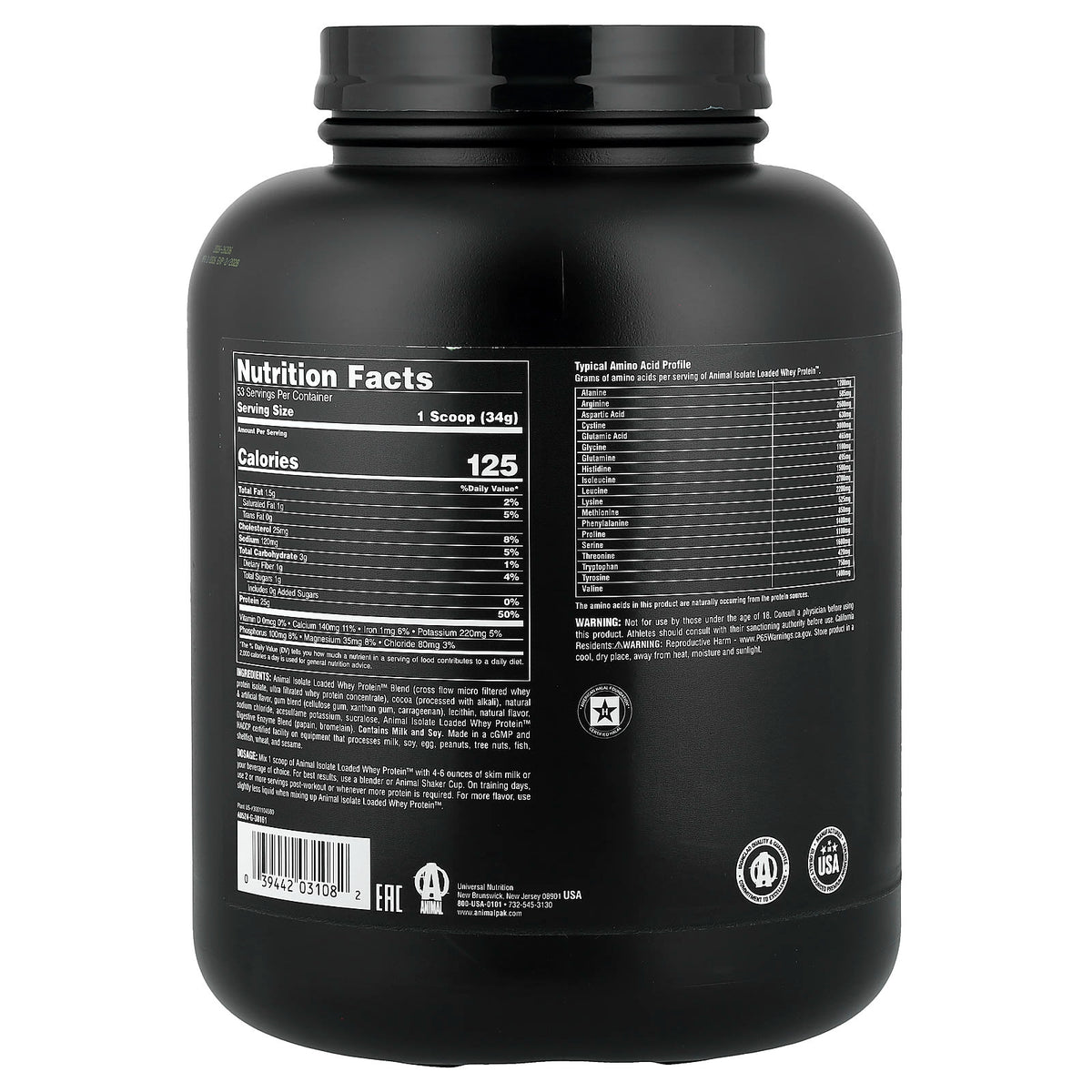 Animal Isolate Loaded Whey Protein, 1.8 kg