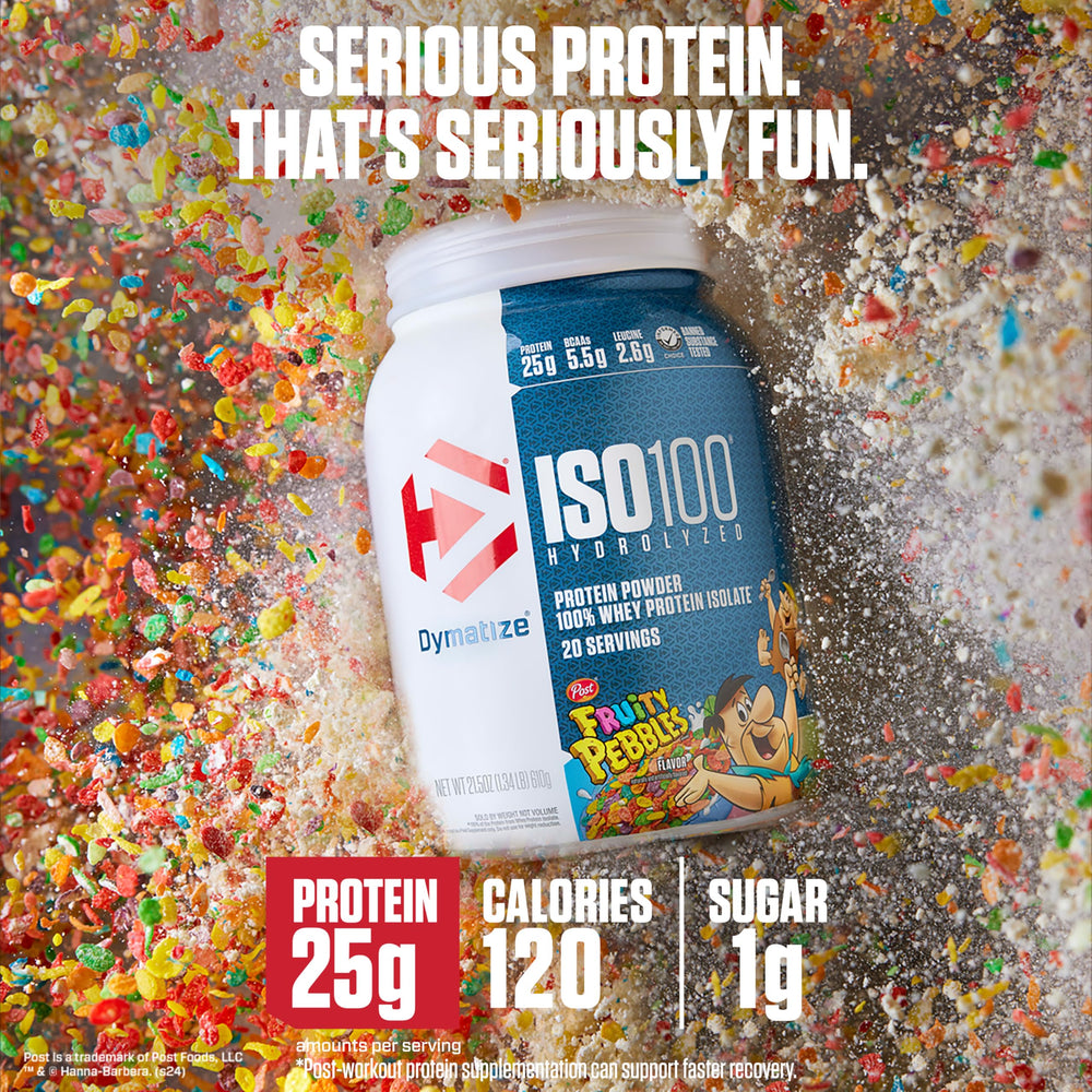 Dymatize x Fruity Pebbles ISO100 Whey Protein Powder Isolate (24 Servings)