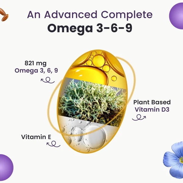 Neuherbs Flaxseed Oil 1000 mg Omega 3-6-9, 60 Capsules