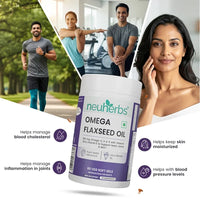 Neuherbs Flaxseed Oil 1000 mg Omega 3-6-9, 60 Capsules
