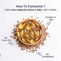 Neuherbs Flaxseed Oil 1000 mg Omega 3-6-9, 60 Capsules