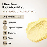 Whey Protein Isolate + Concentrate 24g | 1kg | 4B CFU Probiotics | Kesar Pista Badam