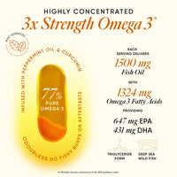 Triple Strength Omega 3 Fish Oil Capsules - 1500 mg