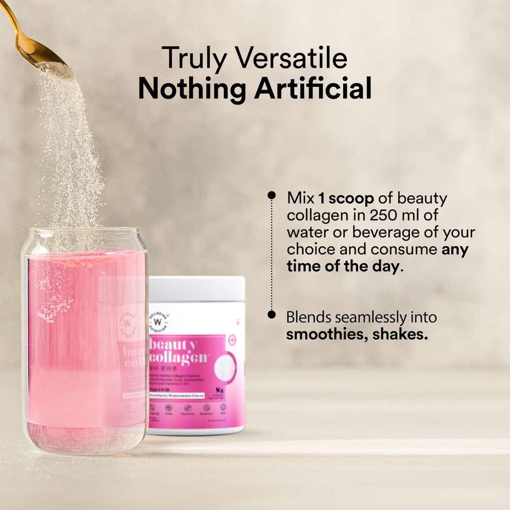 Wellbeing Nutrition Beauty Collagen HLA and Biotin Skin Hair and Nails Strawberry Flavor - 250g