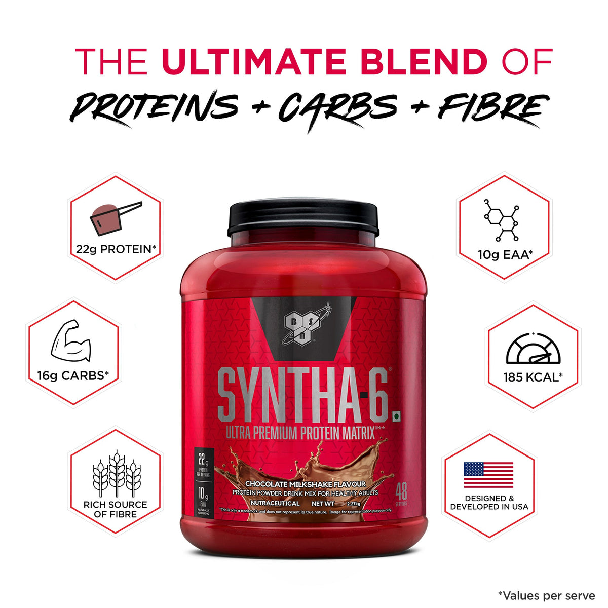BSN Syntha-6 Protein Powder, 5 lb