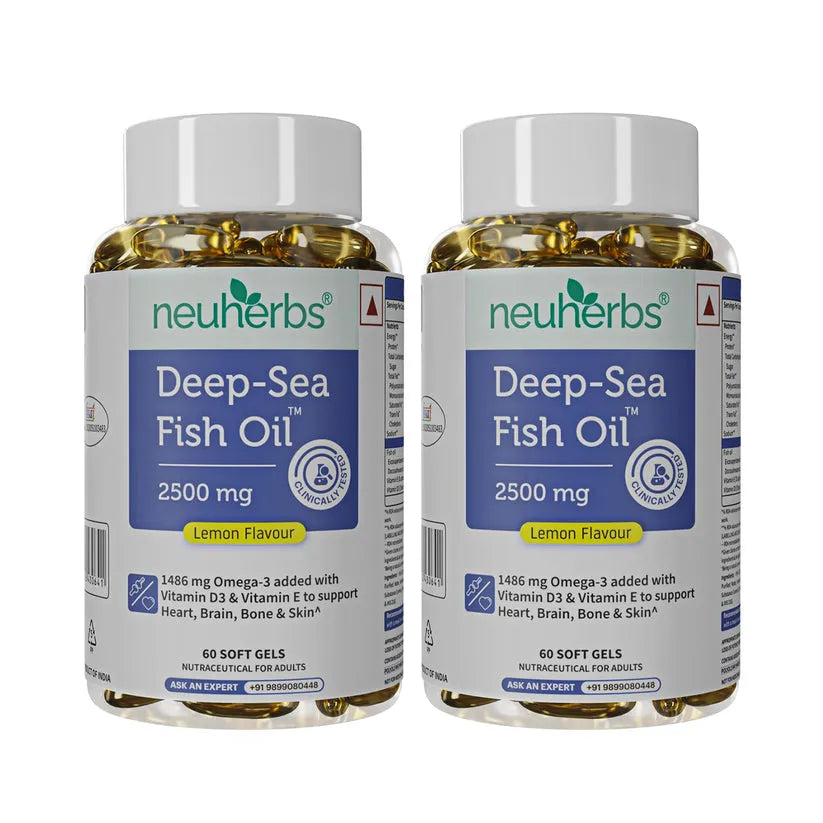 Neuherbs Deep Sea Fish Oil 2500 mg Omega-3, 60 Softgels