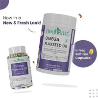 Neuherbs Flaxseed Oil 1000 mg Omega 3-6-9, 60 Capsules