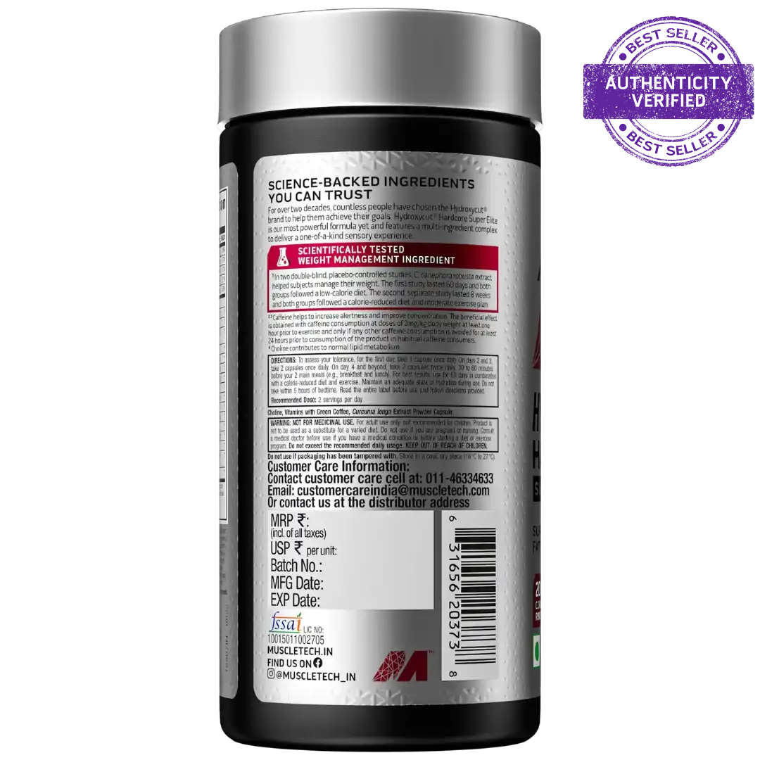MuscleTech Hydroxycut Hardcore Super Elite, 100 Capsules
