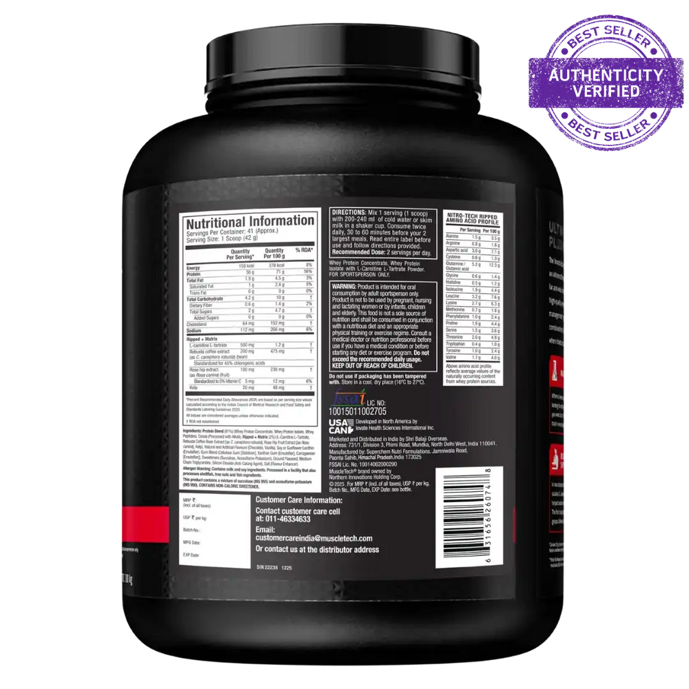 MuscleTech™ Nitro-Tech™ Ripped Whey Protein Powder
