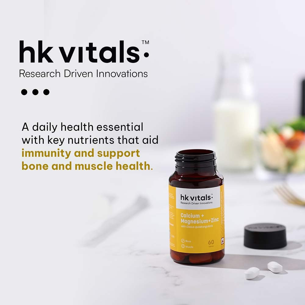HK Vitals Calcium with Magnesium, Zinc & Vitamin D3, 60 Tablets