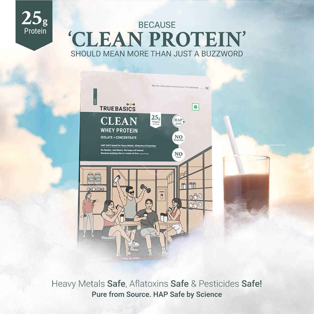 TrueBasics Clean Whey Isolate + Concentrate, 1 kg
