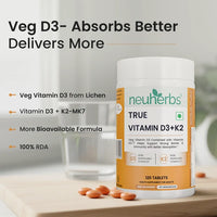 Neuherbs True Vitamin D3 + K2, 120 Tablets