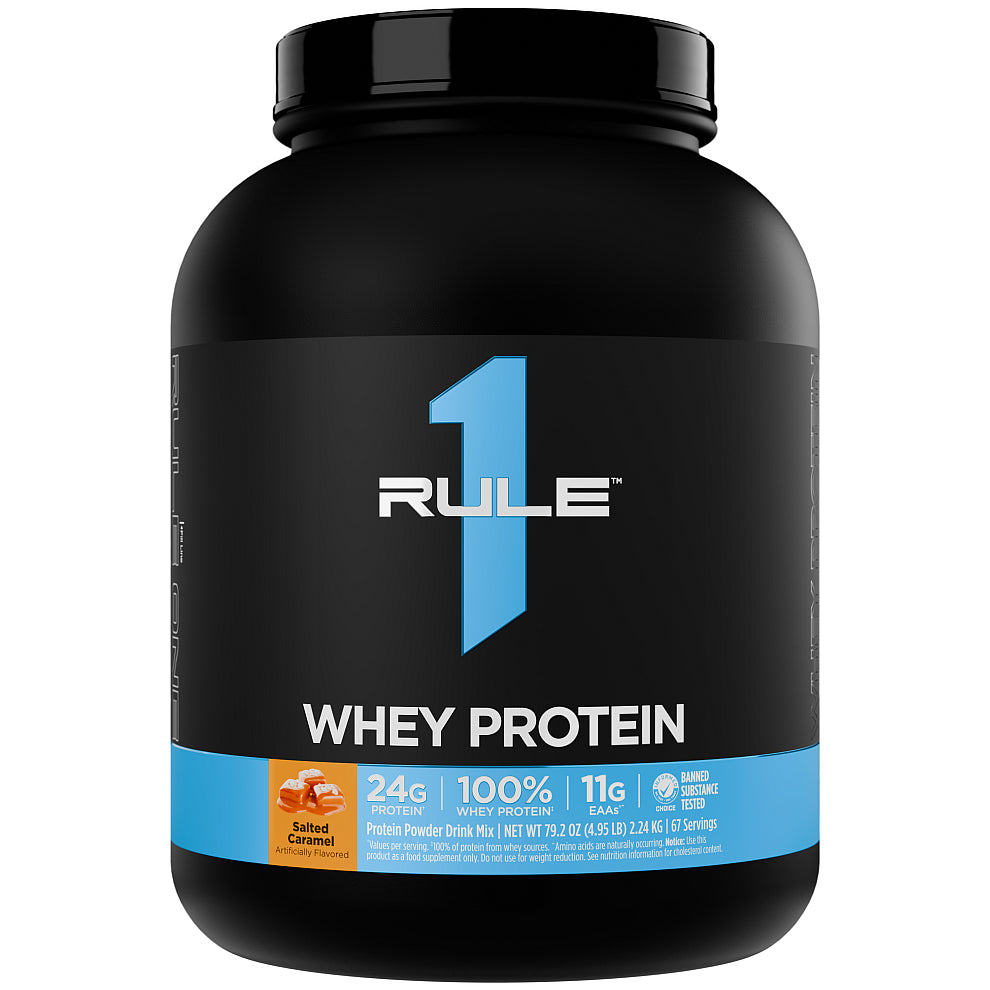 Rule 1 Whey Protein (100% Whey Protein) Salted Caramel - 5 Lb (67 Servings)